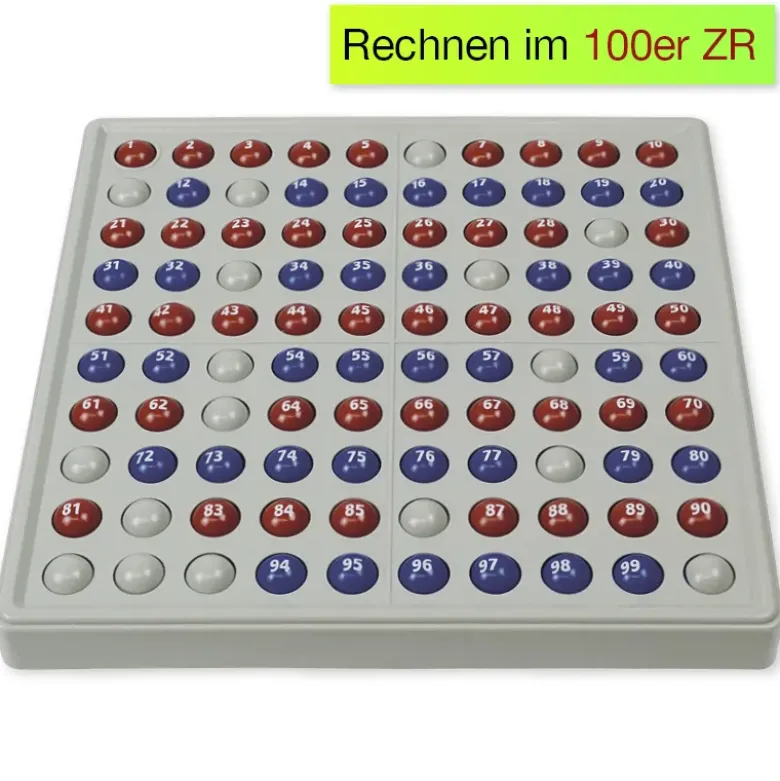 ABACO 100 mit Zahlen, rot-blau, Zähl- und Rechenrahmen