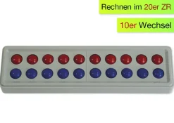 Abaco 20 ohne Zahlen, rot-blau, Zähl- und Rechenrahmen