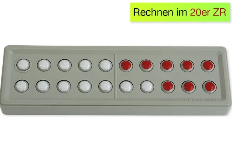 ABACO 20 tricolor rot-weiß-grau, Zähl- und Rechenrahmen