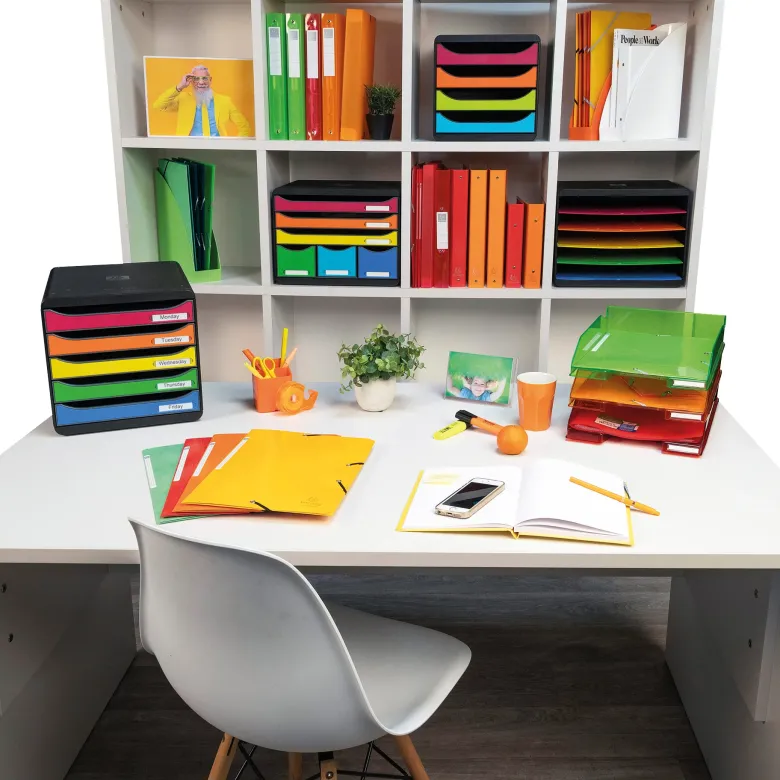 Ablagebox A4 "Regenbogen", Kunststoff mit 5 Fächer