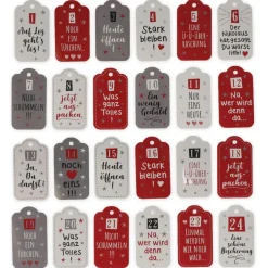Adventskalender-Anhänger "Sprüche", 24 Stück