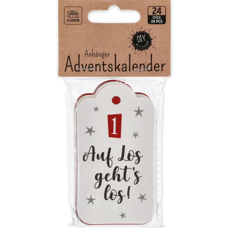Adventskalender-Anhänger "Sprüche", 24 Stück