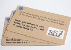 Aufgaben-Karten für Stapel-Zahlen "Zahl-auf-Zahl", 42-tlg.