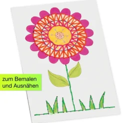 Ausnähkarten weiß mit Motiv, 11x17 cm, 48 Stück