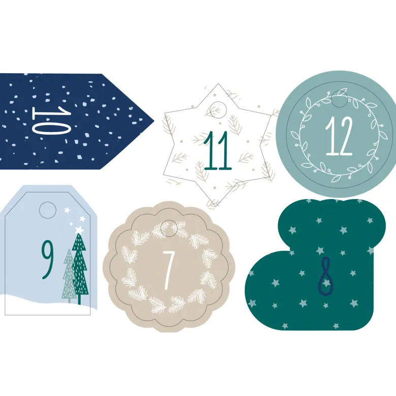 Bastelset "Adventskalender Basic", Stoffbeutel, 49-tlg.