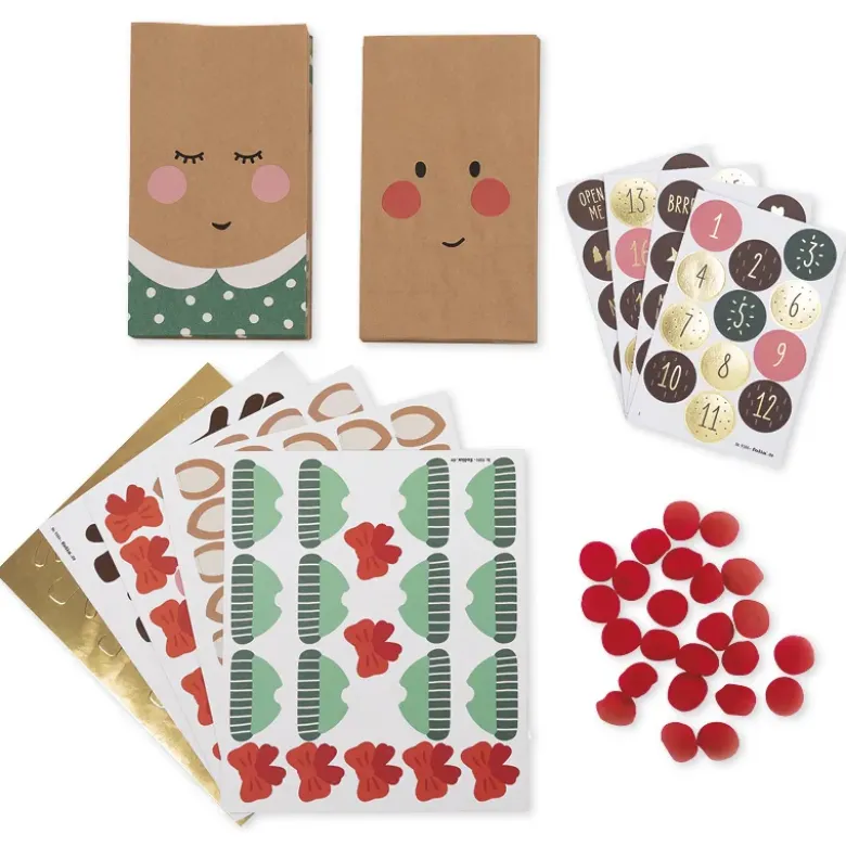 Bastelset "Adventskalender Rentier", 216-tlg.