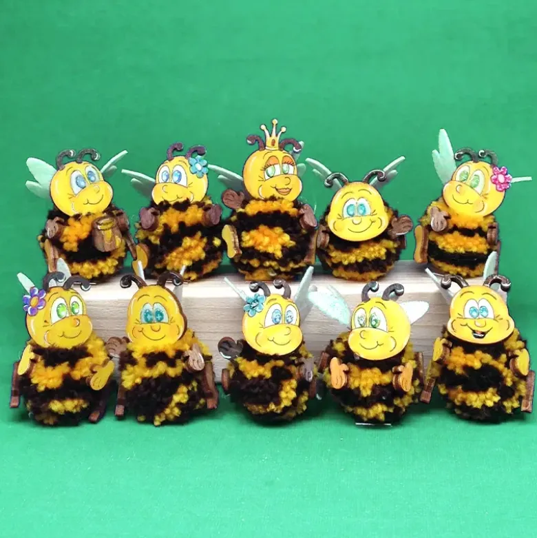 Bastelset "Pompon-Bienen", 10 Stück