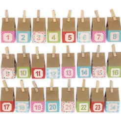 Bastelset "Weihnachtskalender ohne Kleben", 72-tlg.