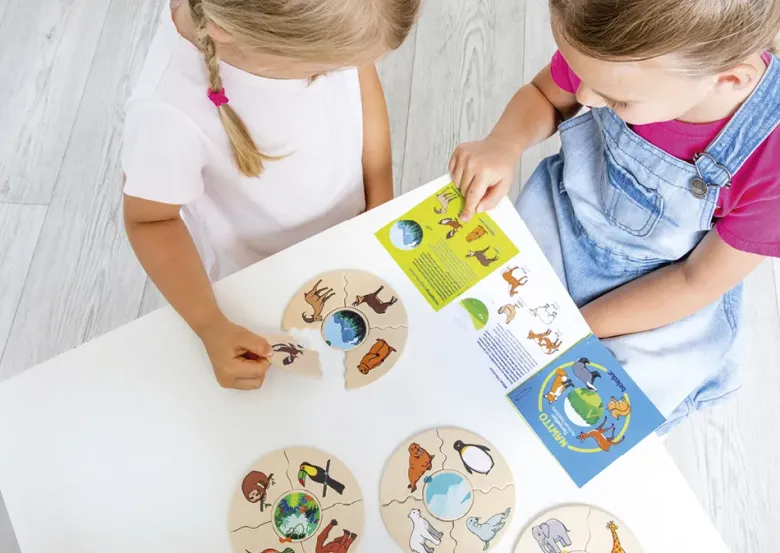 beleduc Puzzle-Set "Tierwelten - Lebensräume der Tiere", 45-tlg.