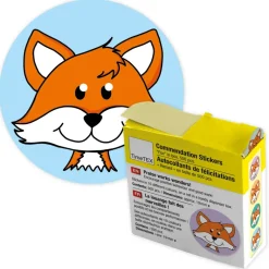 Belobigungs-Aufkleber "Fuchs" in Spender-Box, 500 Stück