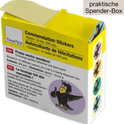 Belobigungs-Aufkleber "Rabe" in Spender-Box, 500 Stück