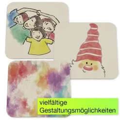 Blanko Bierglasuntersetzer quadratisch, 100 Stück