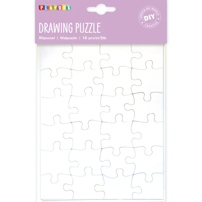 Blanko-Puzzle aus Karton á 24 Teile, 16 Stück