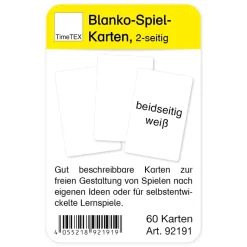Blanko-Spielkarten im Etui, beidseitig weiß