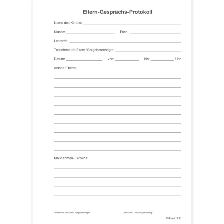 Block Eltern-Gesprächs-Protokoll A5, 50 Blatt mit Durchschlag