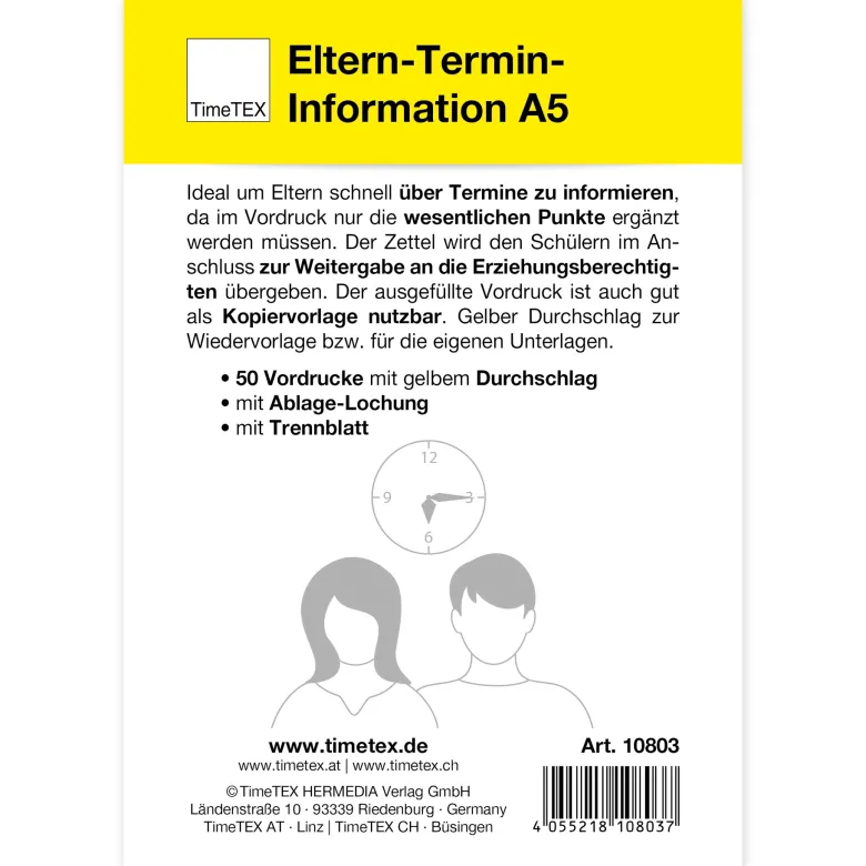 Block Eltern-Termin-Information A5, 50 Blatt mit Durchschlag