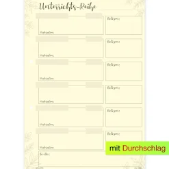 Block Stundenplanung A4 "Meine Unterrichts-Reihe", 50 Blatt