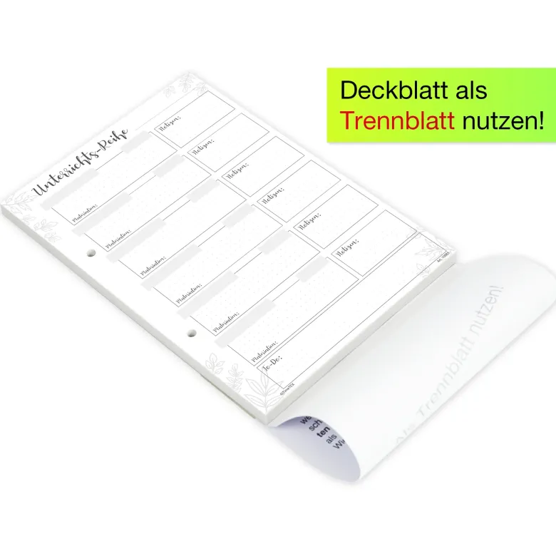 Block Stundenplanung A4 "Meine Unterrichts-Reihe", 50 Blatt