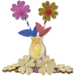 Blumen aus Holz, groß, 20 Stück