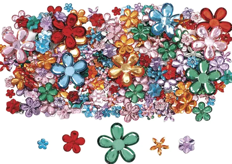 Blumen-Dekosteinchen, 300-tlg.