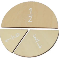 Bruchrechen-Kreise aus Holz, mit Einlagekreis, 150 mm ø, 30-tlg.