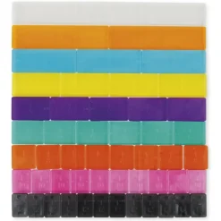 Bruchrechen-Streifen, linear, 24 cm, 51 Teile