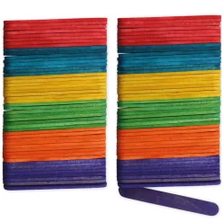 Bunte Holzspatel, 8x65 mm, 100 Stück