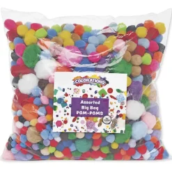 Buntes Pompons-Sortiment, 1.200-tlg.