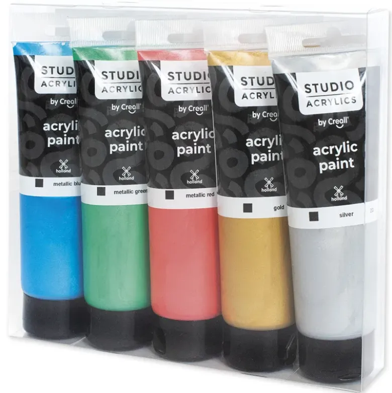 Creall Studio Acrylfarbe Metallic, 5 x 120 ml