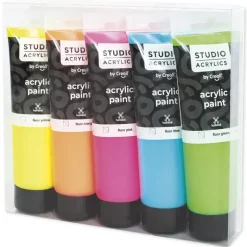 Creall Studio Acrylfarbe Neon, 5 x 120 ml