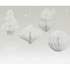 Deko-Set "Weihnachten Honeycomp" aus Papier, 4-tlg.