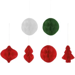 Deko-Set "Weihnachten Honeycomp" aus Papier, 4-tlg.