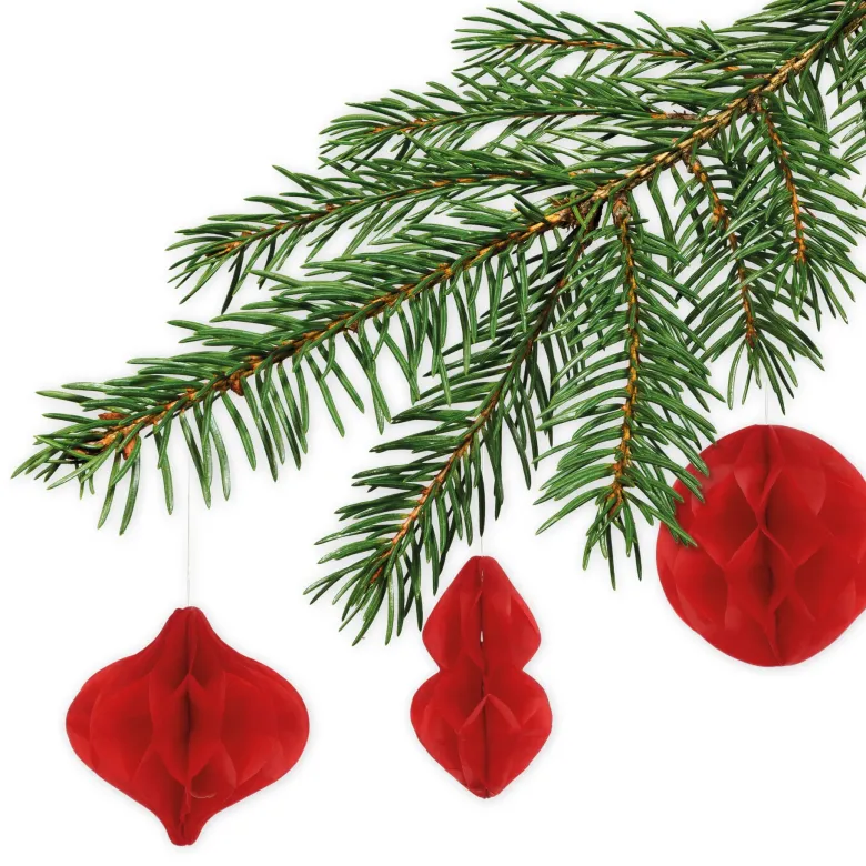 Deko-Set "Weihnachten Honeycomp" aus Papier, 4-tlg.