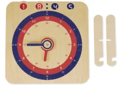Demo-Lernuhr 1-24 analog/digital, manuell, aus Holz