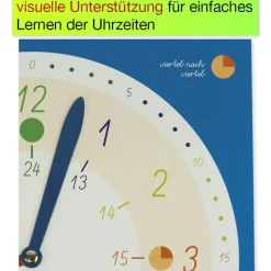 Demo-Lernuhr 1-24 analog, 30x30 cm, manuell