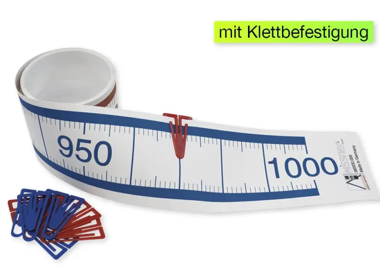 Demo-Zahlenstrahl-Rechenband mit Klettpunkten, 5 m, 1-1.000