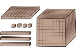 Dienes Demo-Dezimal-Rechensatz, naturfarben, magnetisch, 54-tlg. im Karton