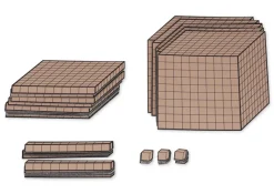 Dienes Demo-Dezimal-Rechensatz, naturfarben, magnetisch, 54-tlg. im Karton