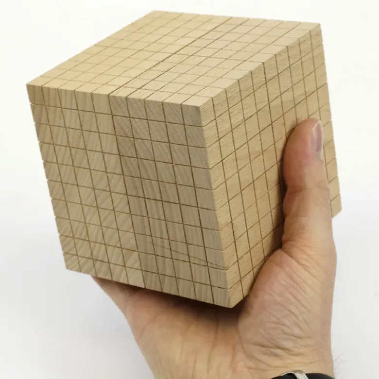 Dienes Dezimal-Tausender-Würfel, aus Holz, 1 Stück