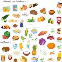 Ernährung vegetarisch & vegan, magnetisch, 57-tlg.