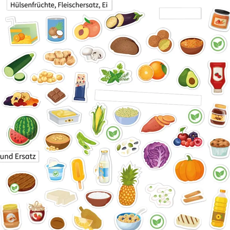 Ernährung vegetarisch & vegan, magnetisch, 57-tlg.