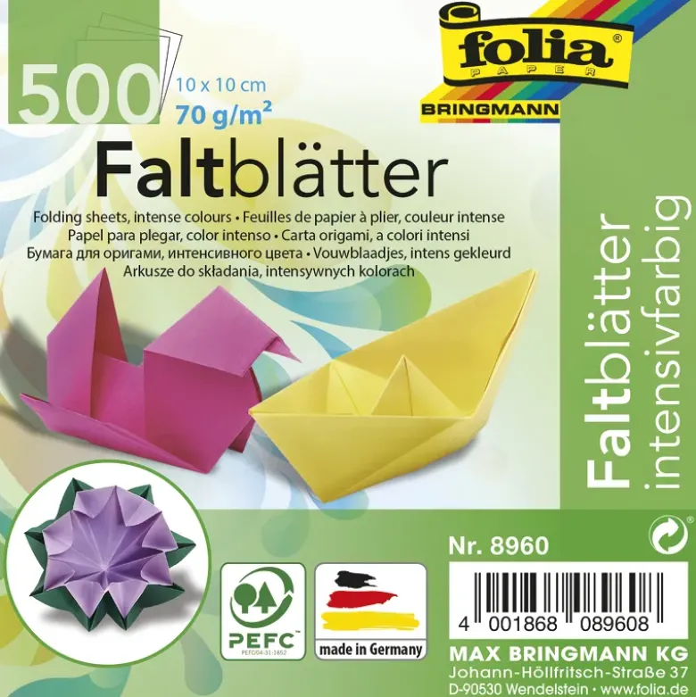 Faltblätter 10x10 cm, 500 Blatt