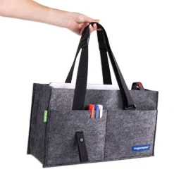 Fächer-Tasche aus Filz, faltbar, anthrazit