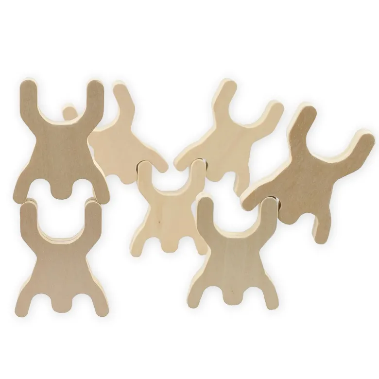 Figuren-Stapelspiel aus Holz, 36-tlg. im Beutel