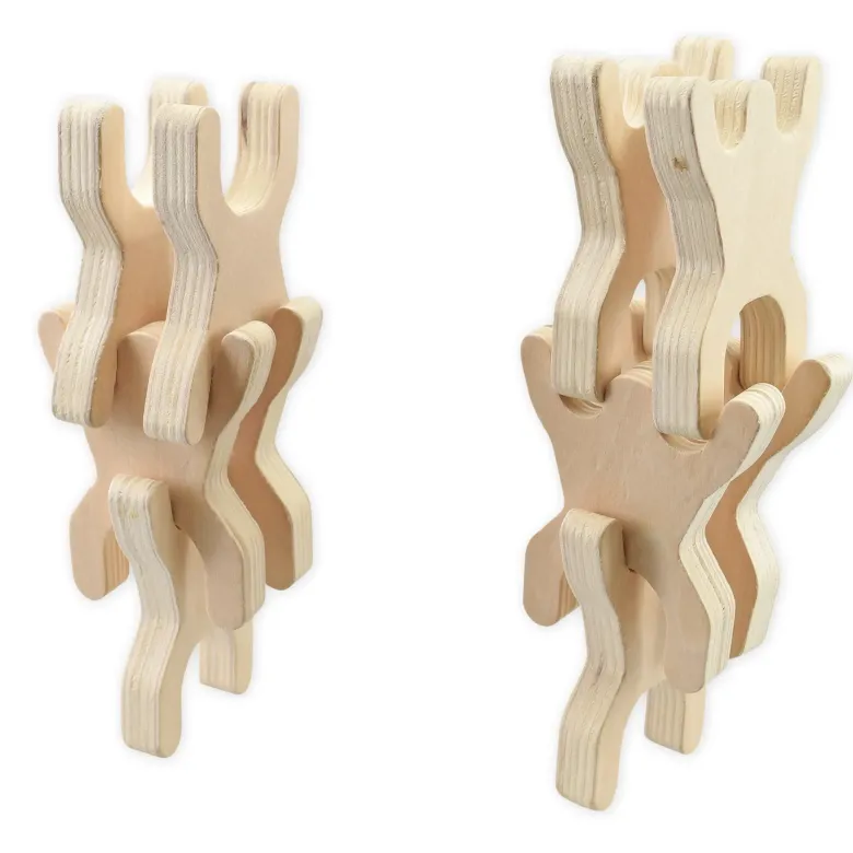 Figuren-Stapelspiel aus Holz, 36-tlg. im Beutel