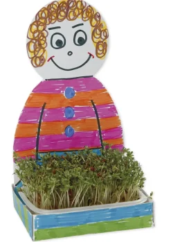 Figur mit Kresse-Tablett, 6 Stück