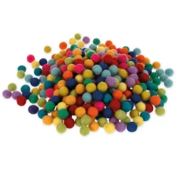 Filzkugeln bunt, 1 cm ø, 12 Farben, 366 Stück
