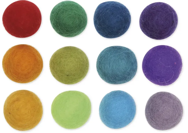 Filzkugeln "Kunterbunt", 2 cm ø, 12 Farben, 120 Stück