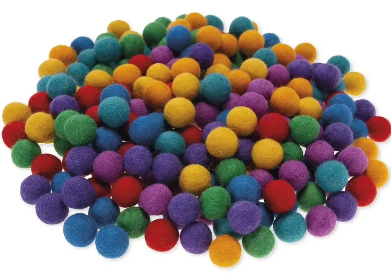 Filzkugeln "Kunterbunt", 2 cm ø, 12 Farben, 120 Stück