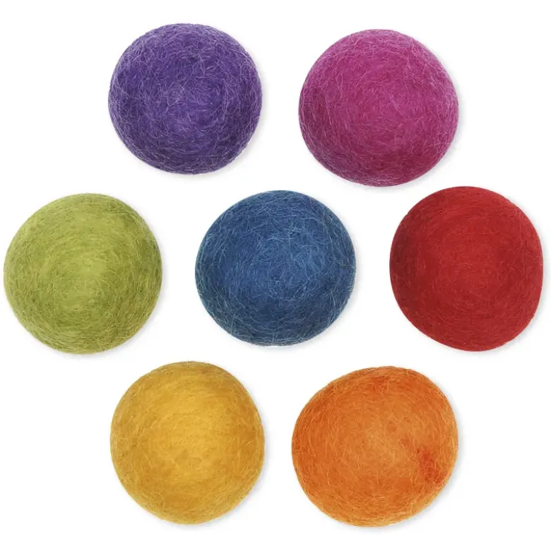 Filzkugeln "Kunterbunt", 2 cm ø, 7 Farben, 210 Stück